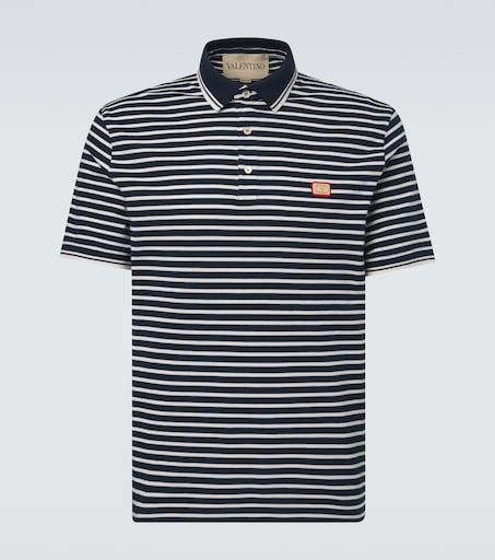 Valentino VLogo striped cotton polo shirt