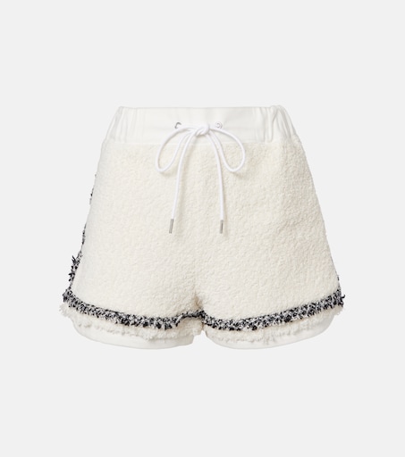 Bouclé shorts in white - Sacai | Mytheresa