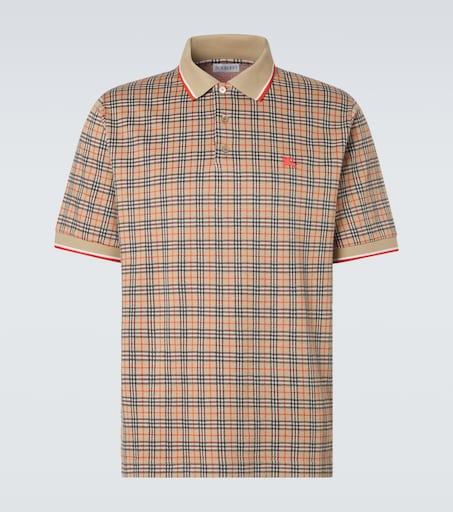 トップス BURBERRY Vintage Polo shirt Nova check BURBERRYS Beige Nova Check Polo shirt Short sleeve 100% Cotton Men