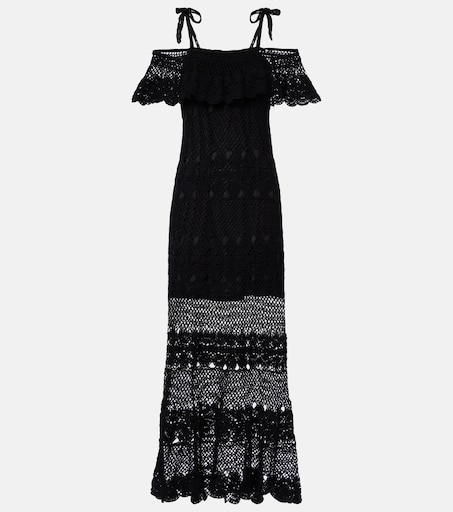 Marianne crochet cotton maxi dress in black - Anna Kosturova | Mytheresa