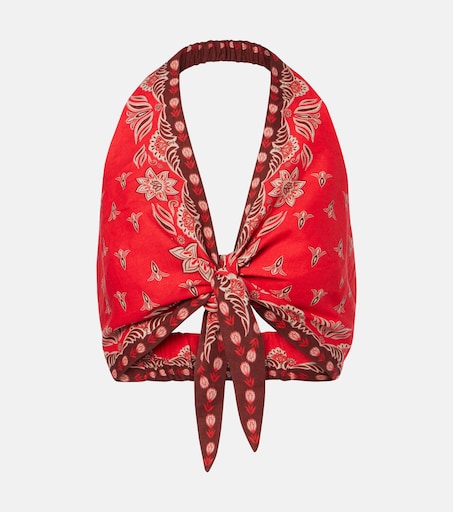 Farm Rio Farm Rio Ainika Garden Cropped Top, Red — summer 2026 fashion trend