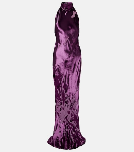 Halterneck gown in purple - The Sei | Mytheresa