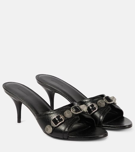 Cagole leather mules in black - Balenciaga | Mytheresa