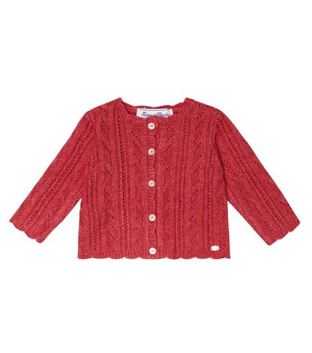 Baby wool blend cardigan in red Tartine Et Chocolat Mytheresa
