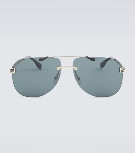 FENDI/フェンディ/Sky ゴールド アビエーターサングラス FENDI EYEWEAR Sky aviator-style gold-tone sunglasses | NET-A
