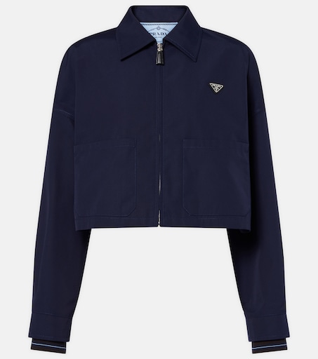 Poplin blouson jacket in blue - Prada | Mytheresa
