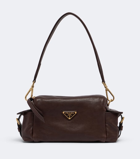 Prada Explore Small leather shoulder bag in brown - Prada | Mytheresa