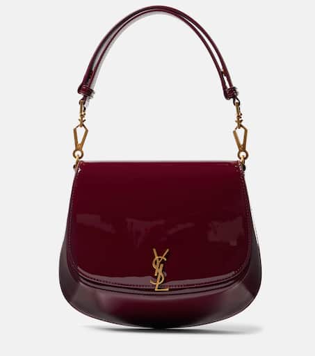 Voltaire patent leather shoulder bag in burgundy Saint Laurent Mytheresa