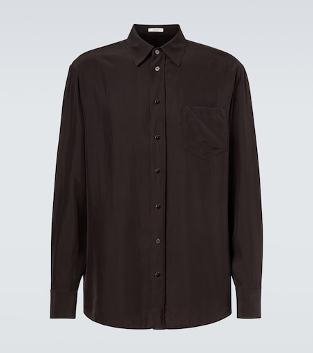Fiska silk shirt in brown - The Row | Mytheresa