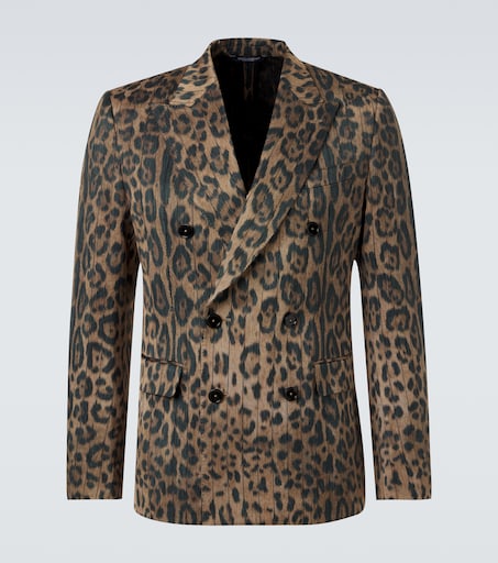 Dolce & Gabbana Leopard-print cotton-blend blazer