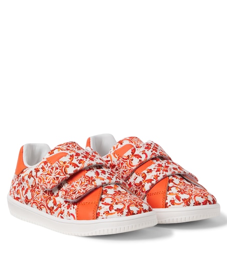 Majolica canvas sneakers in orange - Dolce Gabbana Kids | Mytheresa
