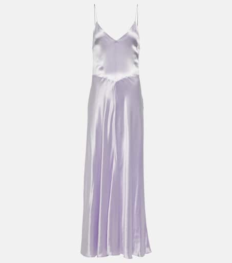 関税・送料込 MIU MIU Lilac satin スカート Satin slip midi dress in purple - Miu Miu | Mytheresa