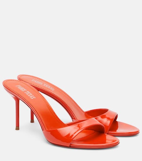 Lidia 70 patent leather mules in orange - Paris Texas
