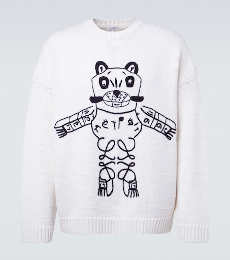 Loewe x Louis Wain embroidered wool sweater