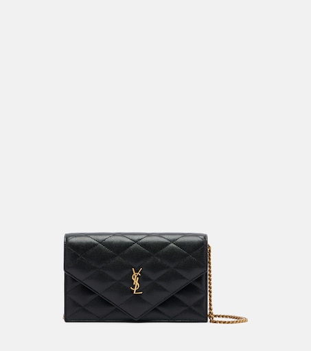 Paris leather wallet on chain in black - Saint Laurent | Mytheresa
