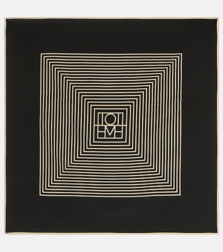 Printed silk scarf in black - Toteme | Mytheresa