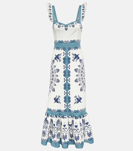 Bedrucktes Midikleid Gingerbread in Weiß - La Double J | Mytheresa 