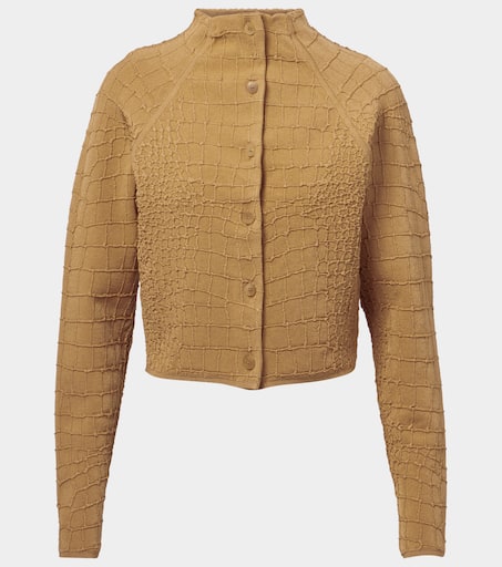 Scala croc-effect cardigan in beige - Jacquemus | Mytheresa
