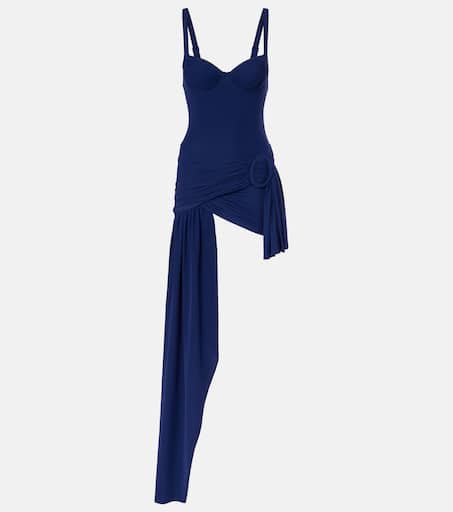 スカート BALENCIAGA Minidress Draped asymmetric jersey minidress in blue - Balenciaga