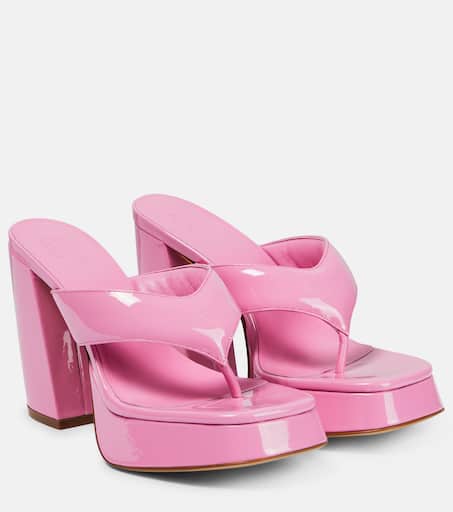 新品　GIA/RHW　Gloss leather wedge sandal　38 GIA/RHW Gloss leather wedge sandal 38