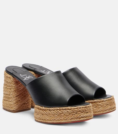■Christian Louboutin■Calakala 85 プラットフォーム ミュール Calakala - 85 mm Espadrilles - Suede and calf leather