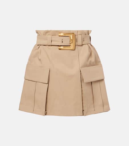 【送料&関税込】Balmain Beige Polyamide Blend Skirt Beige Plain Ribbed Knit Midi Skirt by Balmain on Sale