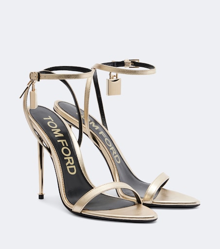 Metallic leather sandals, image 2 of 2