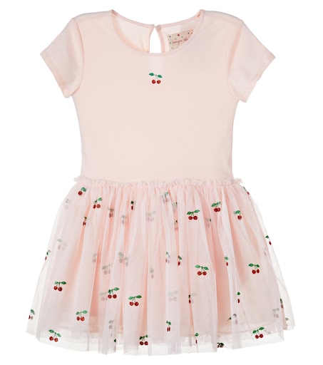 Cotton-blend jersey and tulle dress in pink - Konges Slojd | Mytheresa