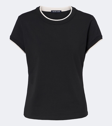 Devin cotton-blend T-shirt in black - Veronica Beard | Mytheresa