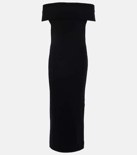 【TOTEME】One-shoulder ribbed-knit midi dress ミニドレス Ribbed-knit one-shoulder midi dress in black - Toteme