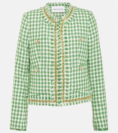 【REBECCA VALLANCE】ツイード ジャケット メタリック REBECCA VALLANCE Jacques embellished metallic tweed jacket