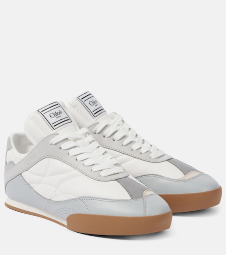 Kick suede-trimmed sneakers