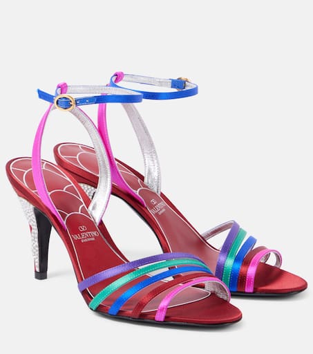 サンダル・ミュール VALENTINO LADYCRUSH SANDAL Ladycrush embellished leather sandals in multicoloured