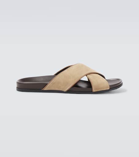 【Manolo Blahnik】 Chilternスエードスライド Chiltern suede slides in green - Manolo Blahnik | Mytheresa
