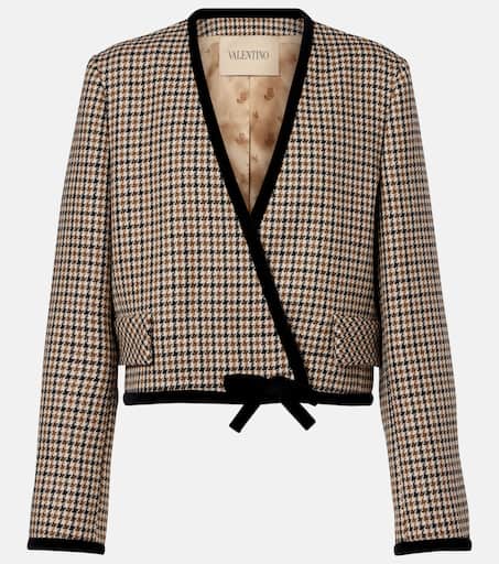 Houndstooth virgin wool jacket in multicoloured - Valentino