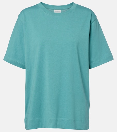 Cotton jersey T-shirt in blue - Dries Van Noten | Mytheresa