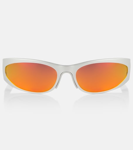 Reverse Xpander oval sunglasses in silver - Balenciaga | Mytheresa