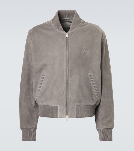 AMI Paris Ami de Cœur suede bomber jacket