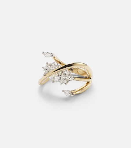 Golden Strada 18kt yellow and white gold ring with diamonds