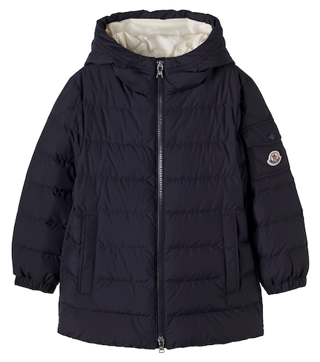 Brannock hooded quilted down jacket in blue - Moncler Enfant