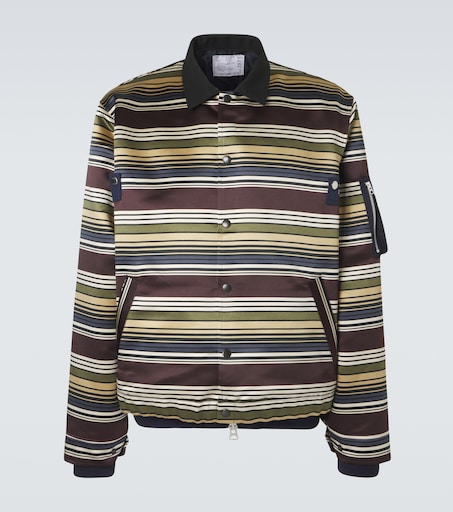 Striped blouson jacket in brown - Sacai | Mytheresa