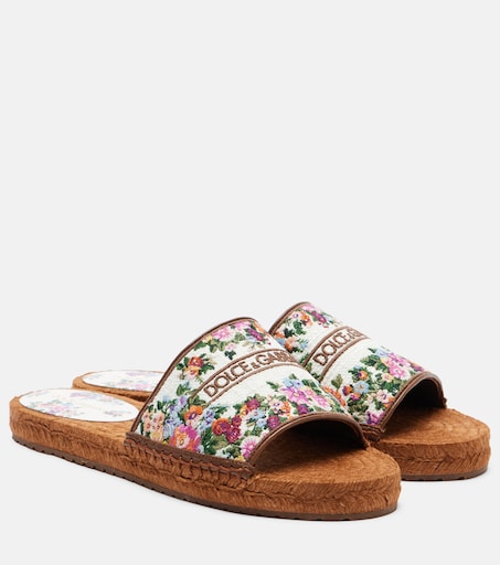 Dolce and Gabbana Floral Espadrille Slides Deal