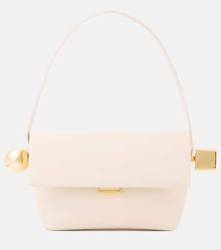 ショルダーバッグ・ポシェット JACQUEMUS Woman Shoulder bag White 22E221BA0133060 120 Le Rond Carré leather shoulder bag in neutrals - Jacquemus