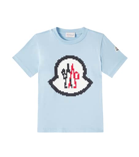 Cotton T-shirt in blue - Moncler Enfant | Mytheresa