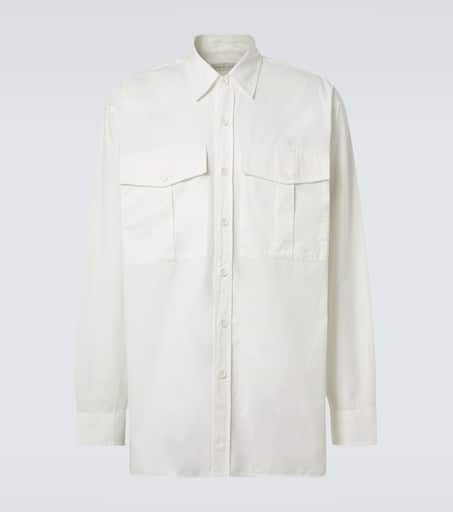 Oversized cotton twill shirt in white - Dries Van Noten