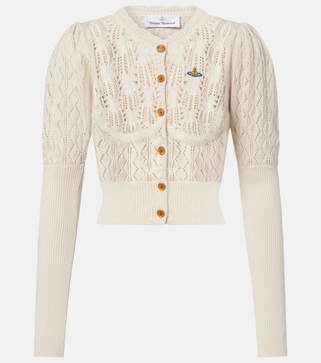 Ella pointelle cotton cardigan in white - Vivienne Westwood