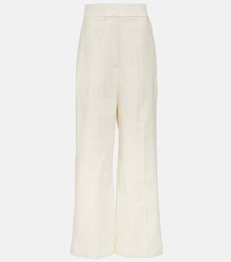 Banton low-rise cotton wide-leg pants in white - Khaite