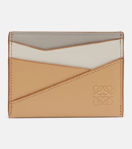 【LOEWE】 Leather card holder Puzzle leather card holder in brown - Loewe | Mytheresa