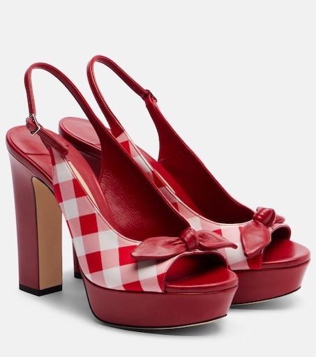 Ziva checked peep-toe pumps