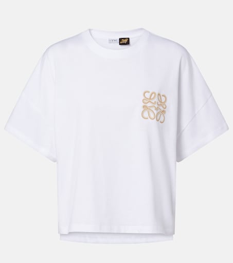 Paula's Ibiza Anagram cotton T-shirt in white - Loewe | Mytheresa